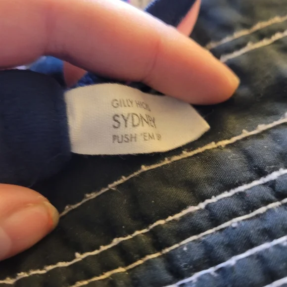 GILLY HICKS PUSH EM UP BRA PINK & NAVY STRIPES - Picture 3 of 3